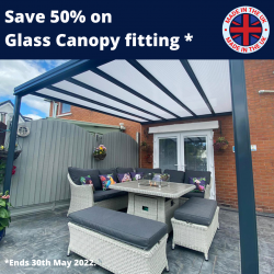50% off Glass Canopy Fitting, offer ends May 30th 2022